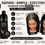 Shampoo Tinte 3 en 1 Herbal - Cobertura de Canas Instantánea (500ml)